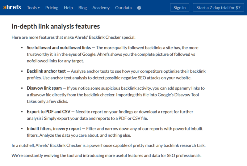 Ahrefs - In Depth Webpage Analysis
