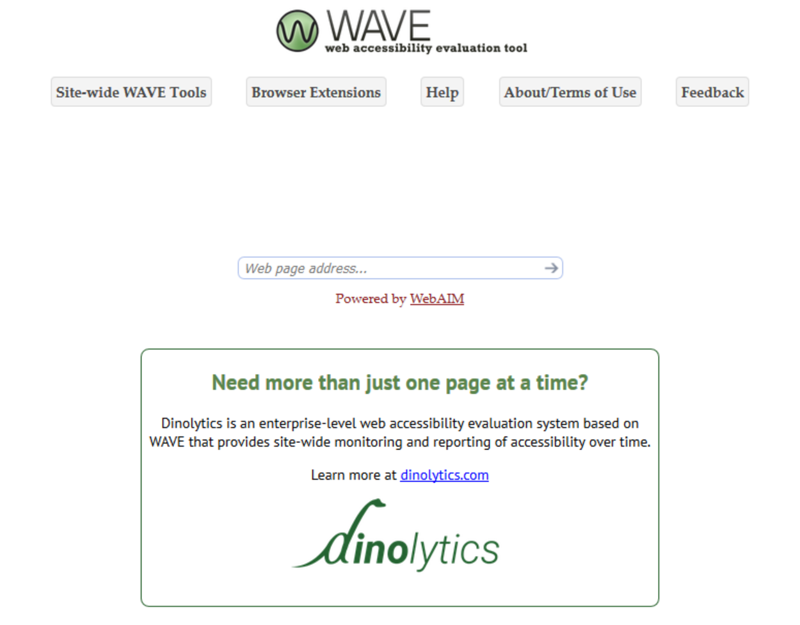 WebAIM WAVE Accessibility Evaluation Tool - Homepage