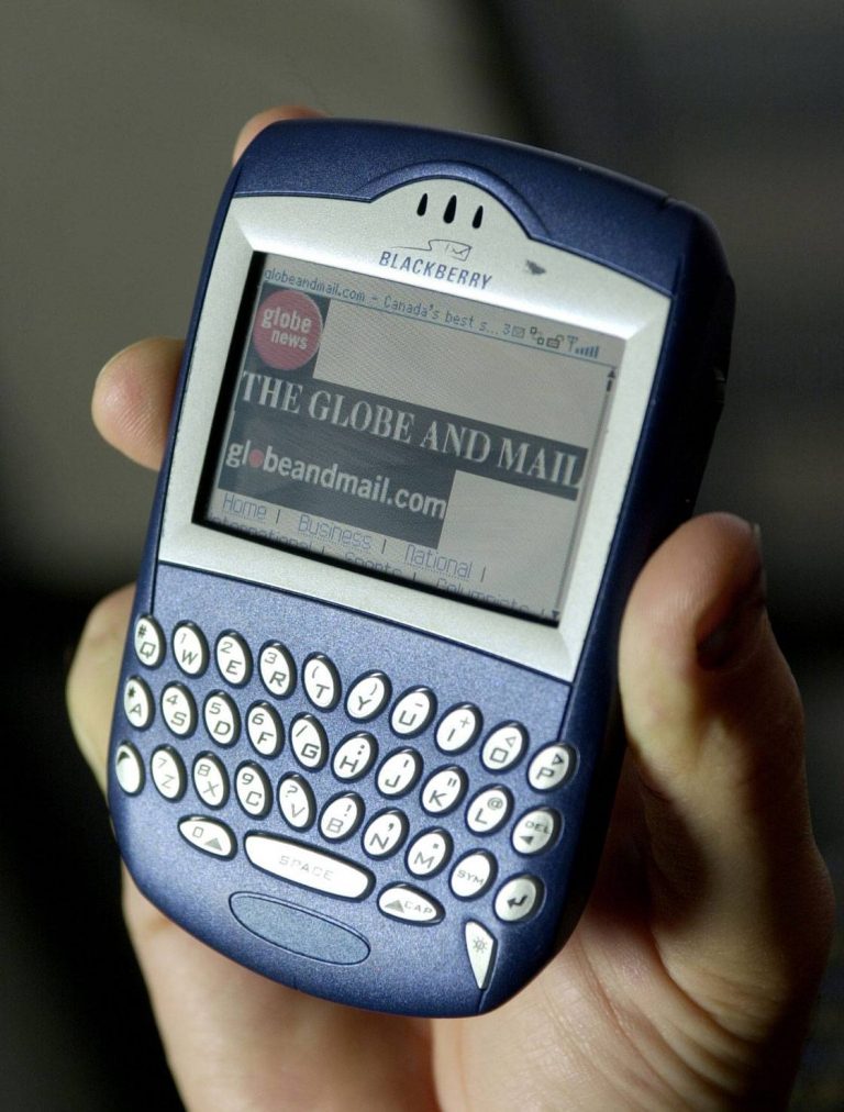 Old Blackberry mobile phone.