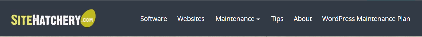 The main menu for the SiteHatchery website