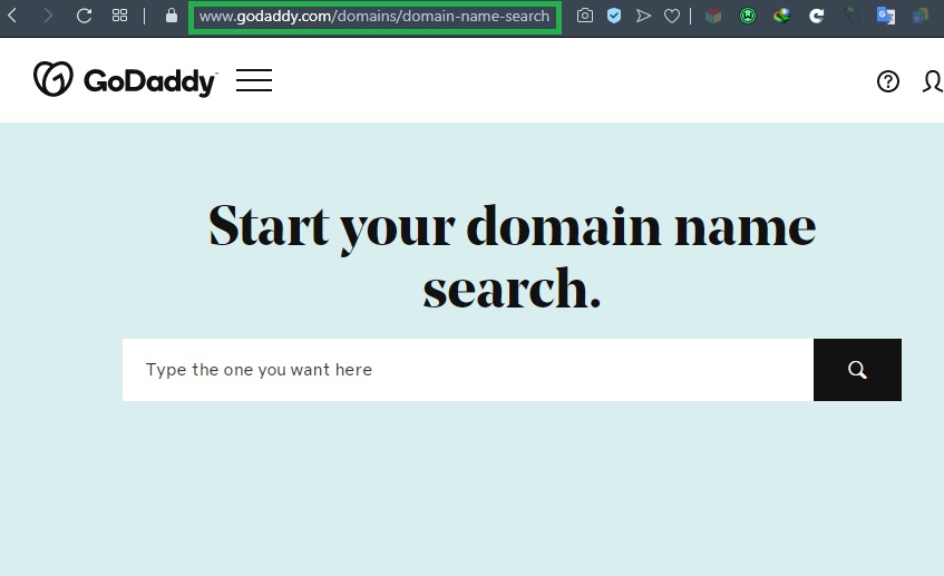 GoDaddy domain checker at www.godaddy.com/domains/domain-name-search