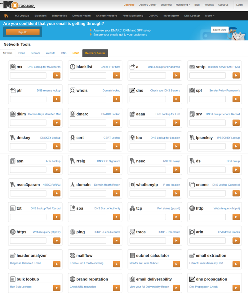 MXToolbox - All Tools