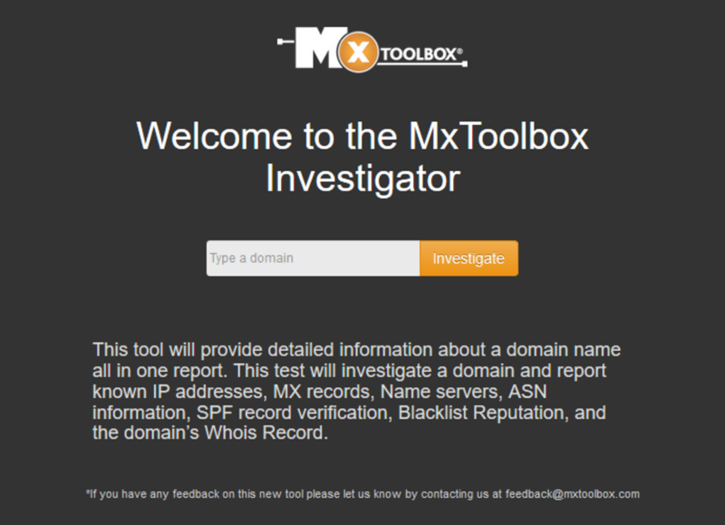 MXToolbox - Investigator