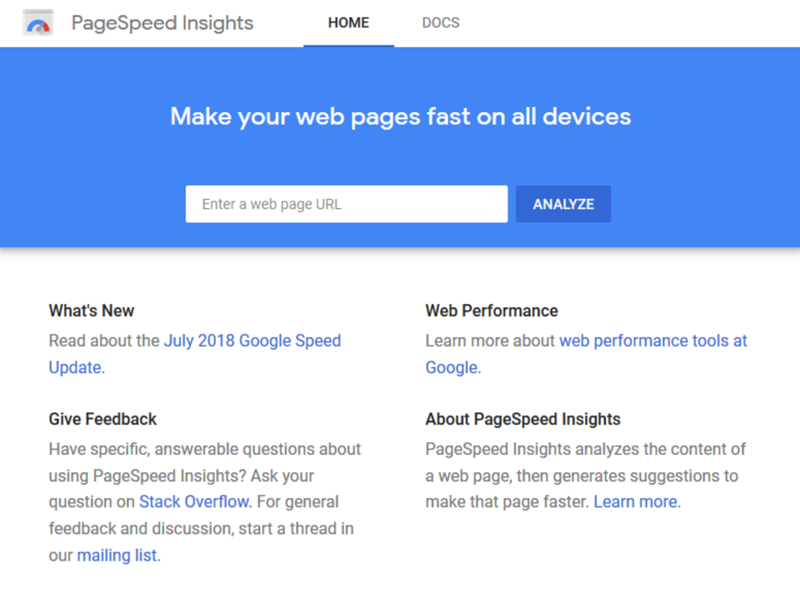 PageSpeed Insights - Homepage