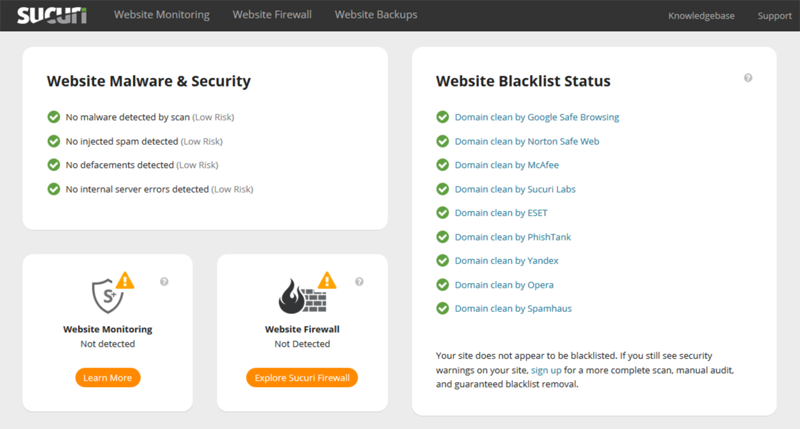 Sucuri SiteCheck Website Security - Blacklists - Malware - Security