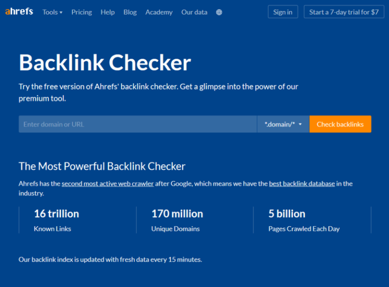Ahrefs Backlink Checker